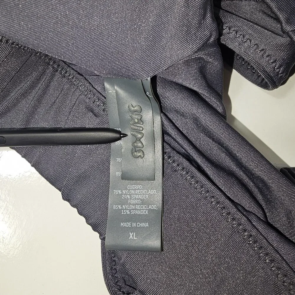 Skims Swim Top Womens XL Gray Bralette Bikini Wide Strap Lined Stretch Quick Dry